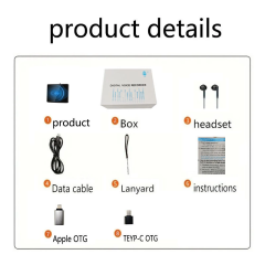 Voice Activated Recorder with Built-in Speaker-One-Button Control-Magnetic-Data Backup