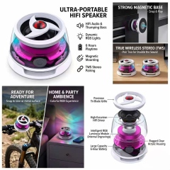 Magnetic Cyber Bluetooth Speaker-Compact-RGB-HiFi Bass-6H Play-TWS-Home&Outdoor