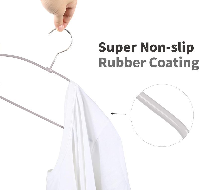 Non Slip Hangers-Heavy Duty Durable Clothes Hangers with Anti-slip Design for Various Coats