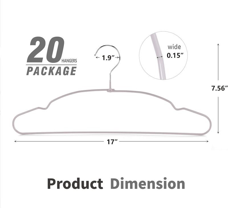 Non Slip Hangers-Heavy Duty Durable Clothes Hangers with Anti-slip Design for Various Coats