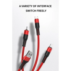 3in1-Nylon-Strong-2.4A-3FT-multi charging cable-USB-charge-only-NoData-Fast
