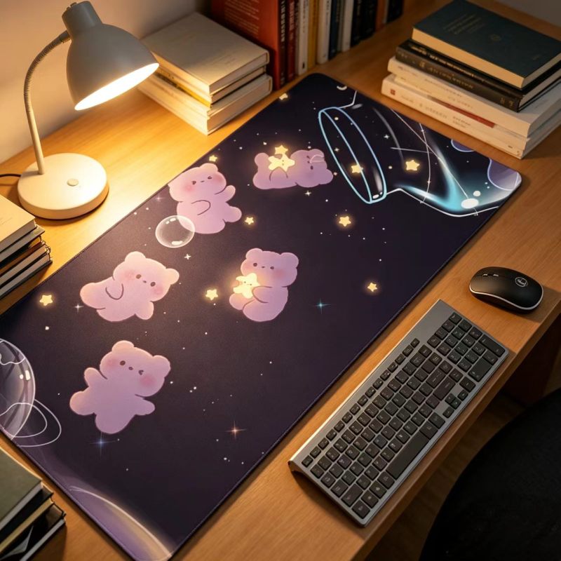 2pc-Large-gaming-mousepad-Starry-Glass-Bear-AntiSlip-Rubber-HD-DeskMat