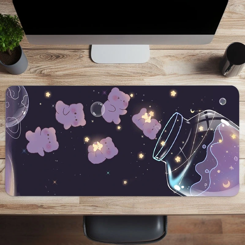 2pc-Large-gaming-mousepad-Starry-Glass-Bear-AntiSlip-Rubber-HD-DeskMat