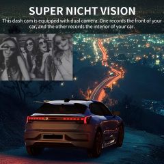 3 Channels Camera Dash Cam for Cars Front HD 1080P Inside Cabin and Rear with 2 inch IPS Screen Car DVR Video Recorder Loop Recording G-Sensor Auto Reverse Parking View Parking With 32G Card