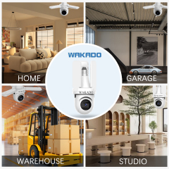 WAKADO Light bulb camera 2.4Ghz Wireless 2K HD, LED Light Sensor, Infrared Night Vision,Two-Way Audio, Human Detection, Security camera for home Multipl cameras for home e Users Easy