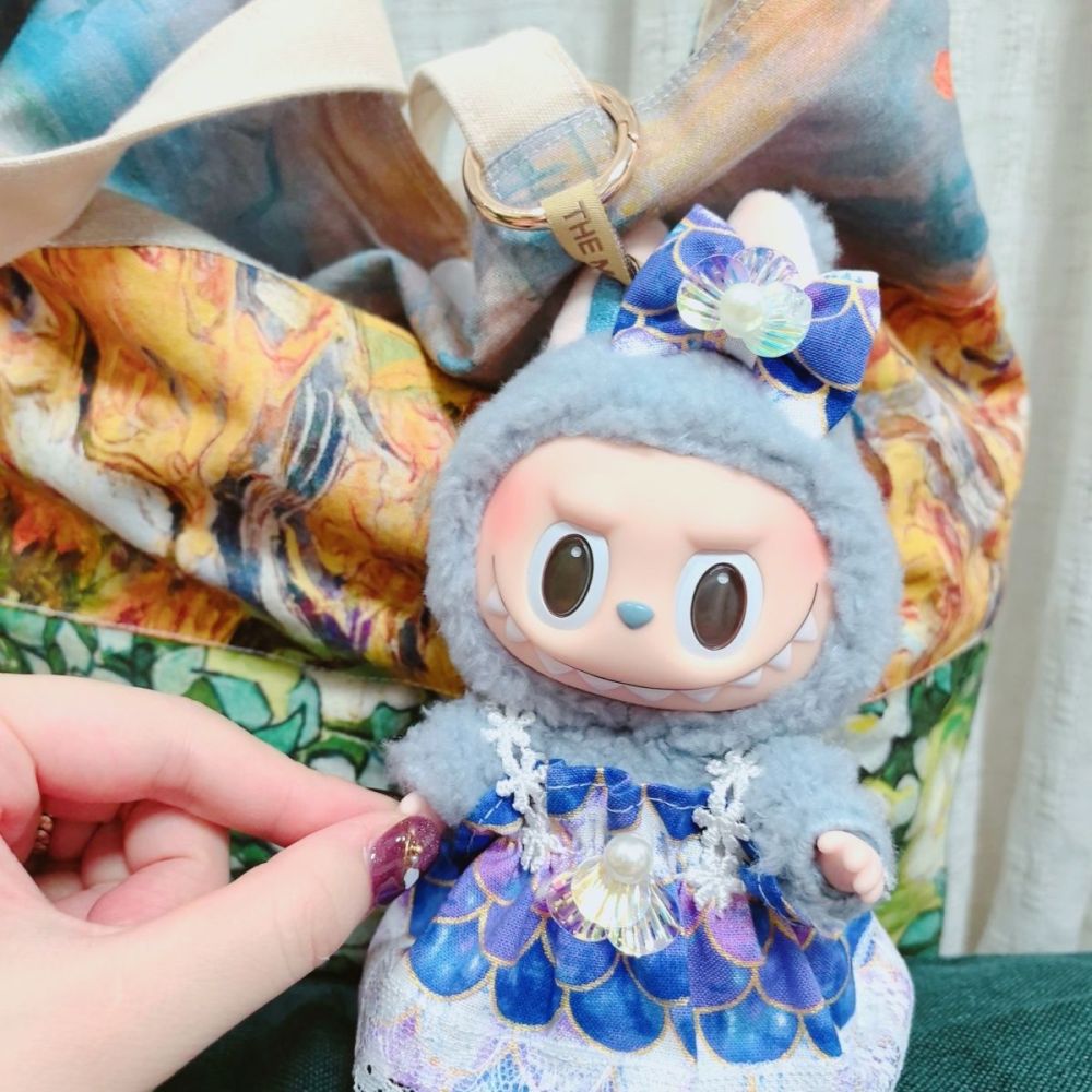 Labubu Doll Clothes Cute Mermaid Lace Pod Dress Series Suit With hair accessories