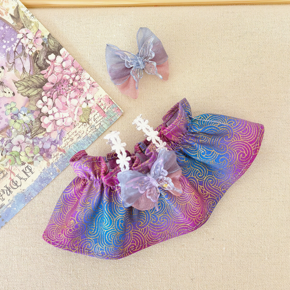 Labubu Doll Clothes Dreamy gradient butterfly Cute Lace Pod Dress Series Suit With Hair Accessories