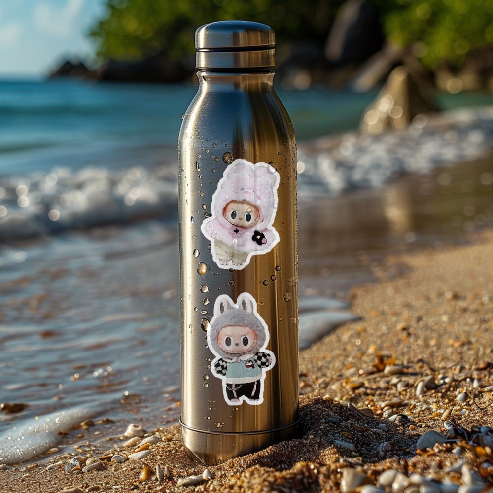 100 Pcs Cartoon Labubu Stickers, Cool Sticker for Waterproof Vinyl Decal for Teen Adult Girl Water Bottler Laptop Skateboard Phone Guitar Travel Case Bike