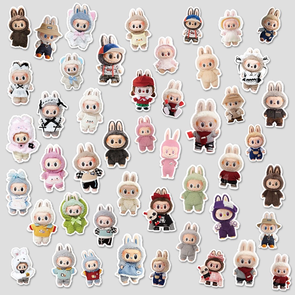 100 Pcs Cartoon Labubu Stickers, Cool Sticker for Waterproof Vinyl Decal for Teen Adult Girl Water Bottler Laptop Skateboard Phone Guitar Travel Case Bike