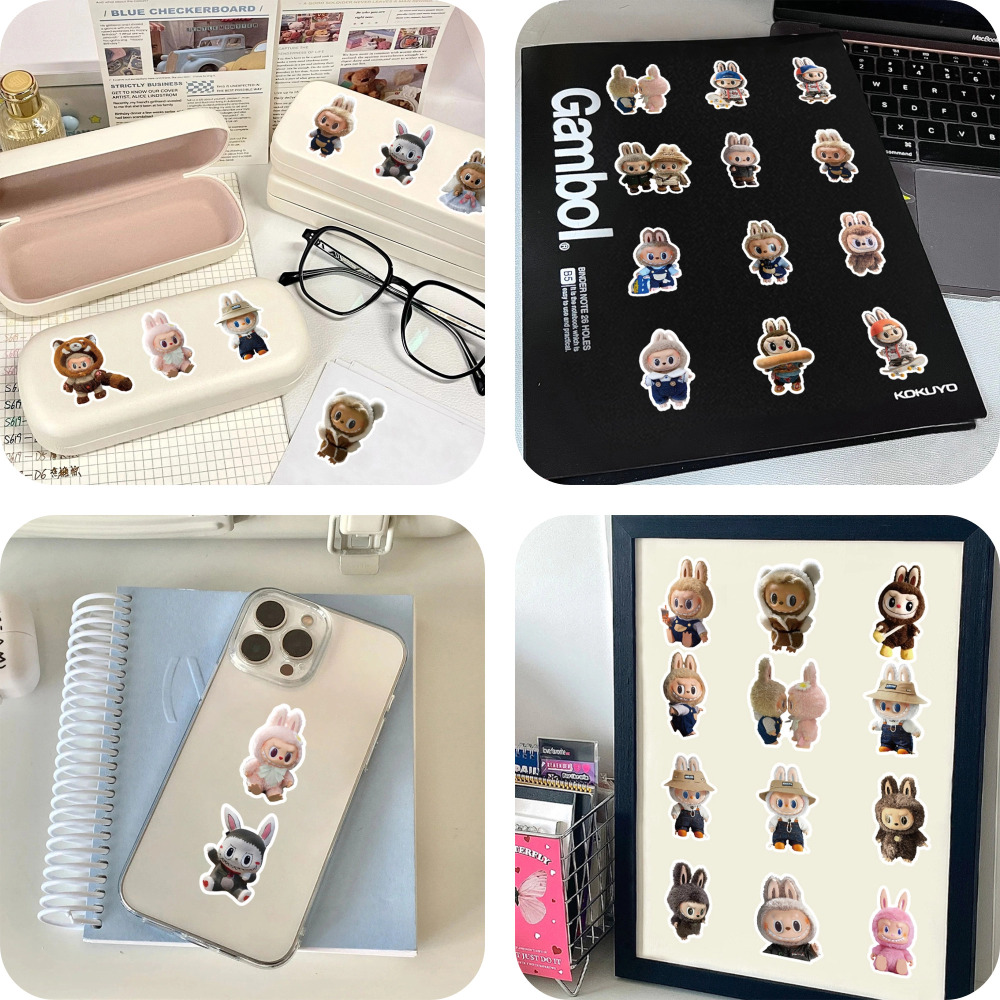 190 pcs Cartoon Labubu Stickers, Waterproof Vinyl Decal for Teen Water Bottler Sticker Adult Girl Laptop Skateboard Phone Guitar Travel Case Bike