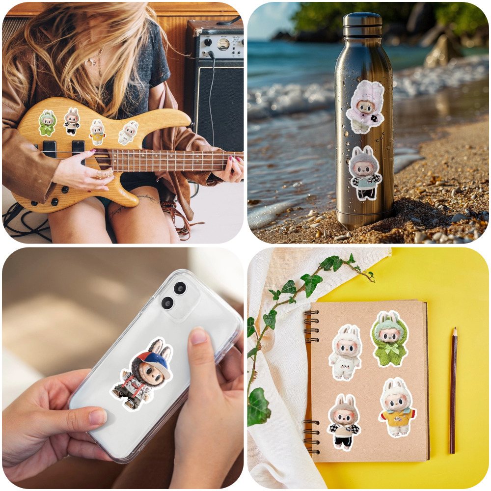 190 pcs Cartoon Labubu Stickers, Waterproof Vinyl Decal for Teen Water Bottler Sticker Adult Girl Laptop Skateboard Phone Guitar Travel Case Bike