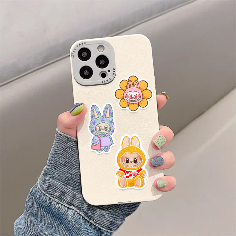 100 Pcs Cartoon Labubu Stickers, Cool Stickers for Labubu Waterproof Vinyl Decal for Teen Water Bottler Sticker Adult Girl Laptop Skateboard Phone Guitar Travel Case Bike