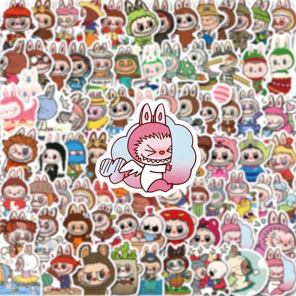 160 pcs Waterproof Cartoon Labubu Stickers, Cool Vinyl Decal for Teen Water Bottler Sticker Adult Waterproof Girl Laptop Skateboard Phone Guitar Bike Travel Case