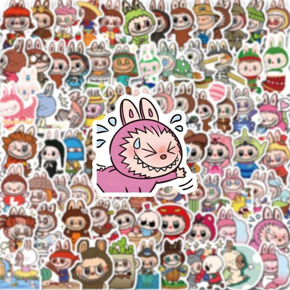 160 pcs Waterproof Cartoon Labubu Stickers, Cool Vinyl Decal for Teen Water Bottler Sticker Adult Waterproof Girl Laptop Skateboard Phone Guitar Bike Travel Case