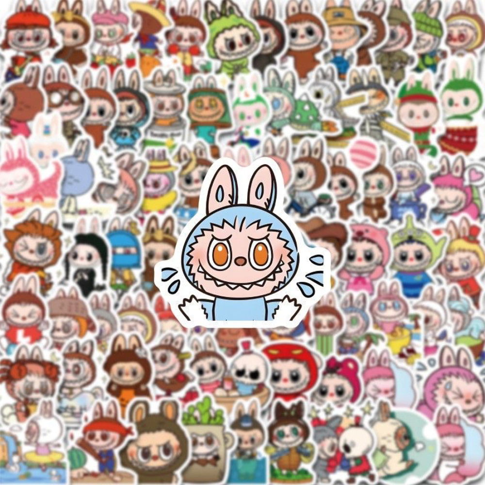 160 pcs Waterproof Cartoon Labubu Stickers, Cool Vinyl Decal for Teen Water Bottler Sticker Adult Waterproof Girl Laptop Skateboard Phone Guitar Bike Travel Case