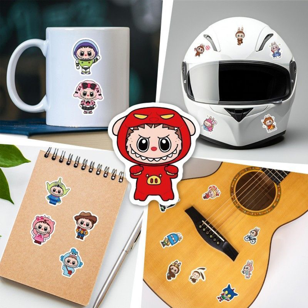 190 pcs Cartoon Labubu Stickers, Waterproof Vinyl Decal for Teen Water Bottler Sticker Adult Girl Laptop Skateboard Phone Guitar Travel Case Bike