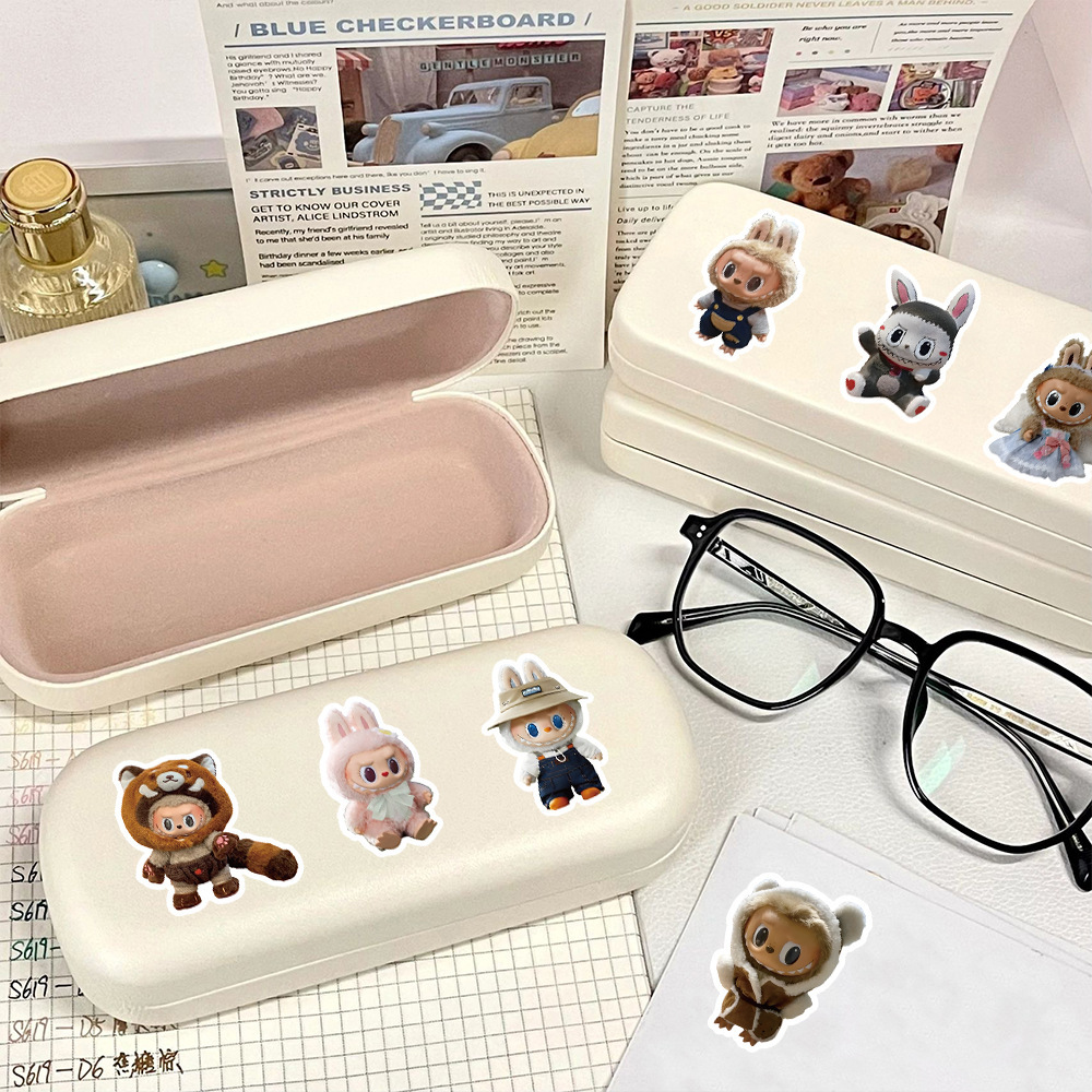 120 pcs Cartoon Labubu Stickers, Waterproof Vinyl Decal for Teen Water Bottler Sticker Adult Girl Laptop Skateboard Phone Guitar Travel Case Bike