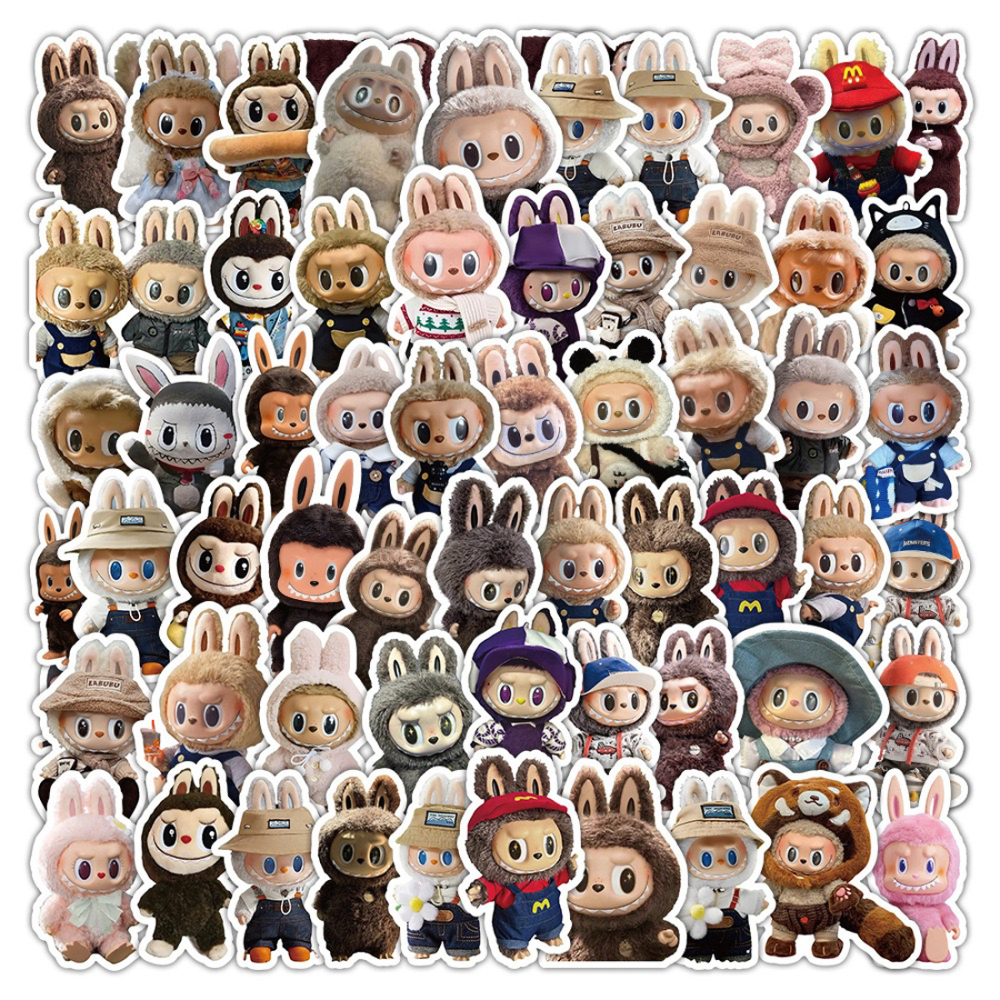 120 pcs Cartoon Labubu Stickers, Waterproof Vinyl Decal for Teen Water Bottler Sticker Adult Girl Laptop Skateboard Phone Guitar Travel Case Bike