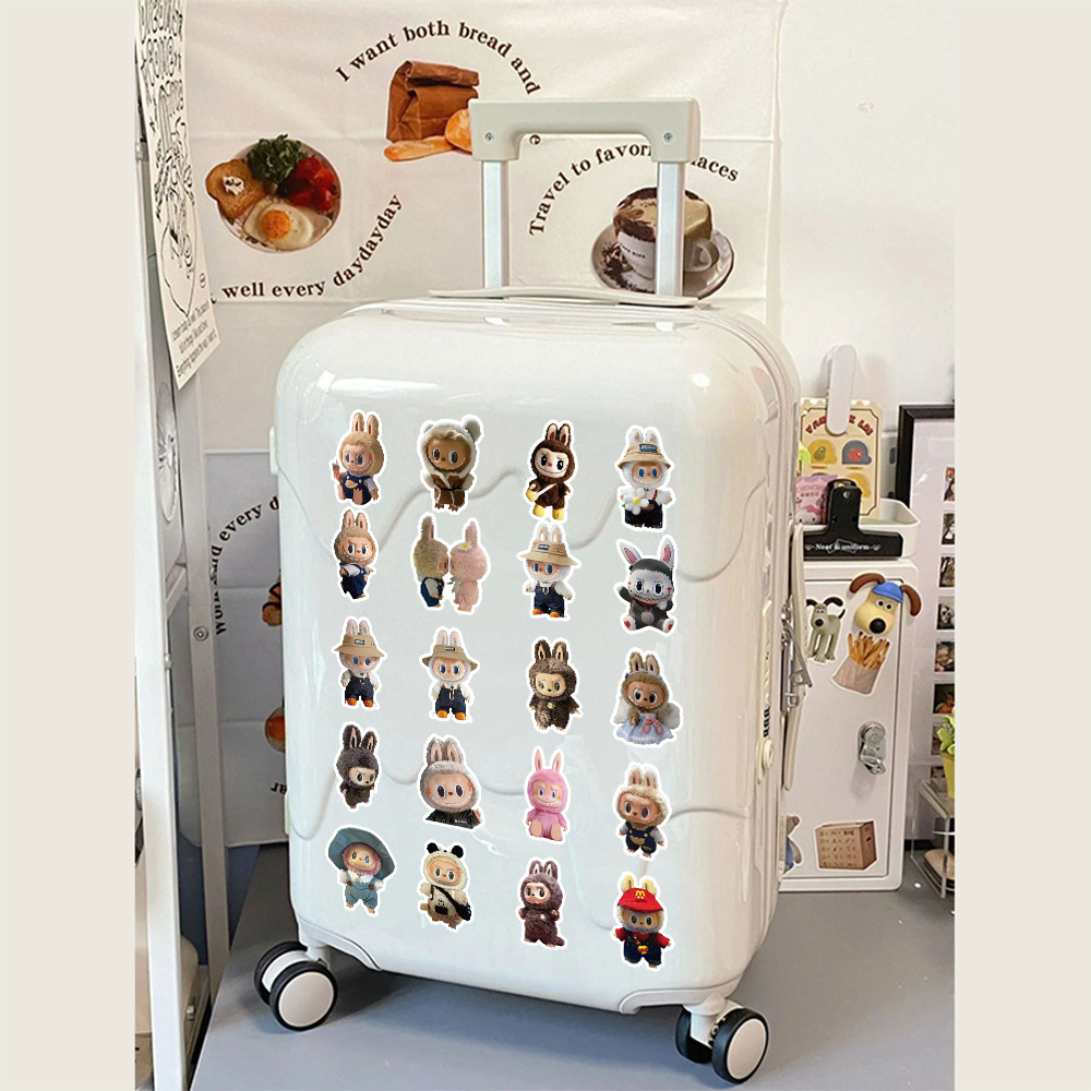 120 pcs Cartoon Labubu Stickers, Waterproof Vinyl Decal for Teen Water Bottler Sticker Adult Girl Laptop Skateboard Phone Guitar Travel Case Bike