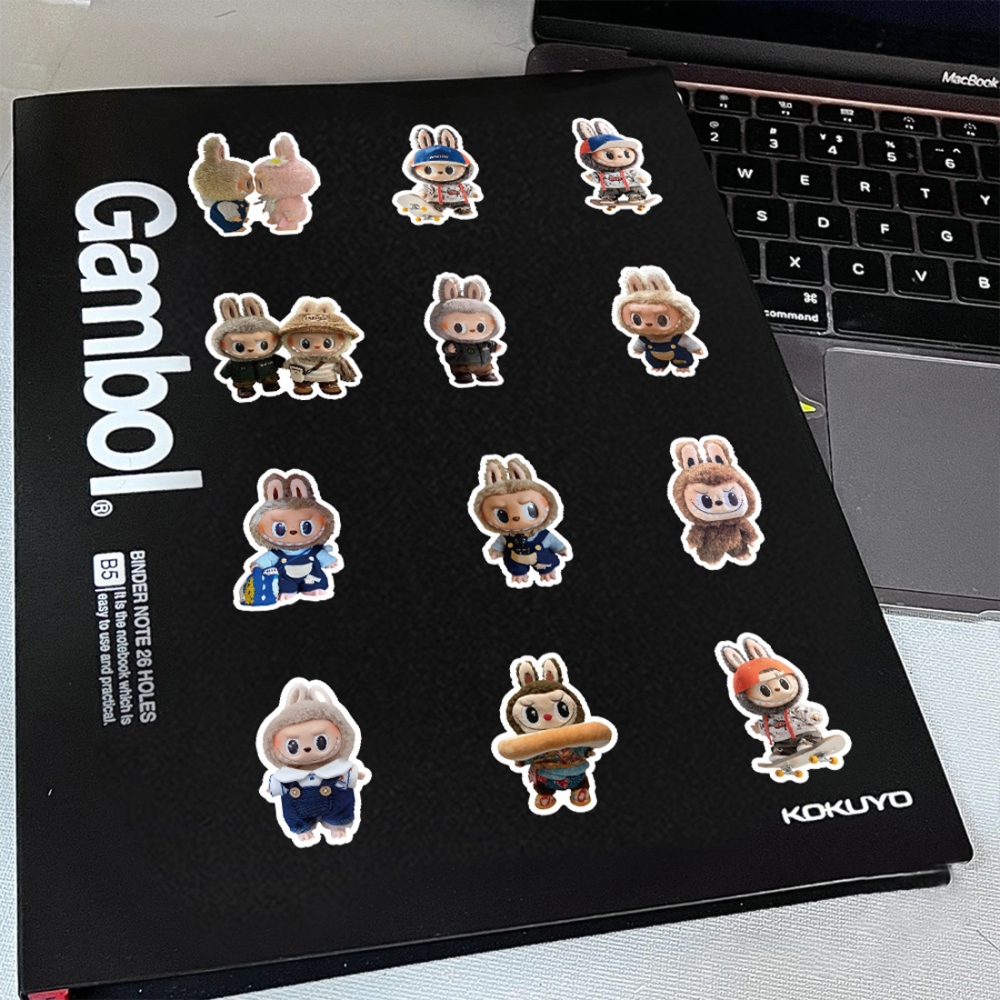 120 pcs Cartoon Labubu Stickers, Waterproof Vinyl Decal for Teen Water Bottler Sticker Adult Girl Laptop Skateboard Phone Guitar Travel Case Bike