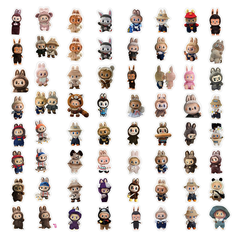 120 pcs Cartoon Labubu Stickers, Waterproof Vinyl Decal for Teen Water Bottler Sticker Adult Girl Laptop Skateboard Phone Guitar Travel Case Bike