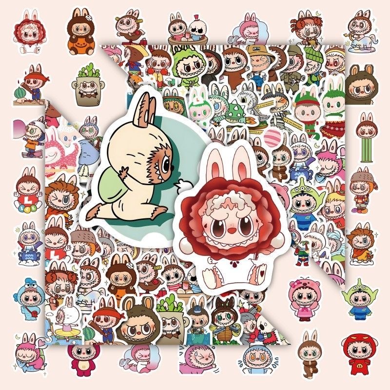 160 pcs Waterproof Cartoon Labubu Stickers, Cool Vinyl Decal for Teen Water Bottler Sticker Adult Waterproof Girl Laptop Skateboard Phone Guitar Bike Travel Case