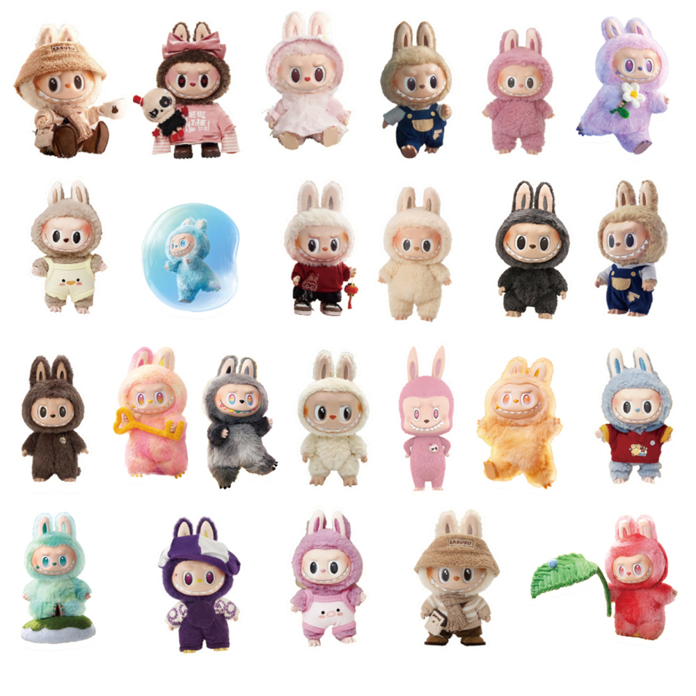 100 Pcs Cartoon Labubu Stickers, Cool Stickers for Labubu Waterproof Vinyl Decal for Teen Water Bottler Sticker Adult Girl Laptop Skateboard Phone Guitar Travel Case Bike
