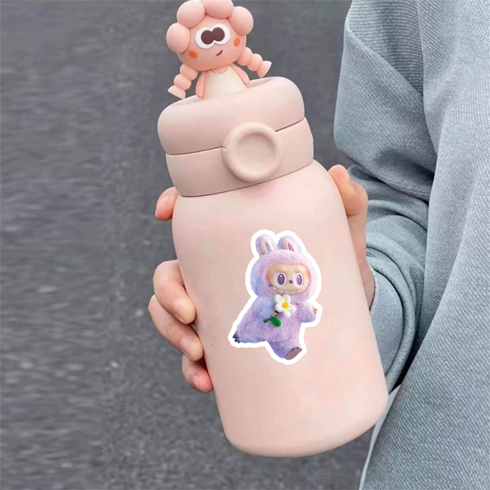 100 Pcs Cartoon Labubu Stickers, Cool Stickers for Labubu Waterproof Vinyl Decal for Teen Water Bottler Sticker Adult Girl Laptop Skateboard Phone Guitar Travel Case Bike