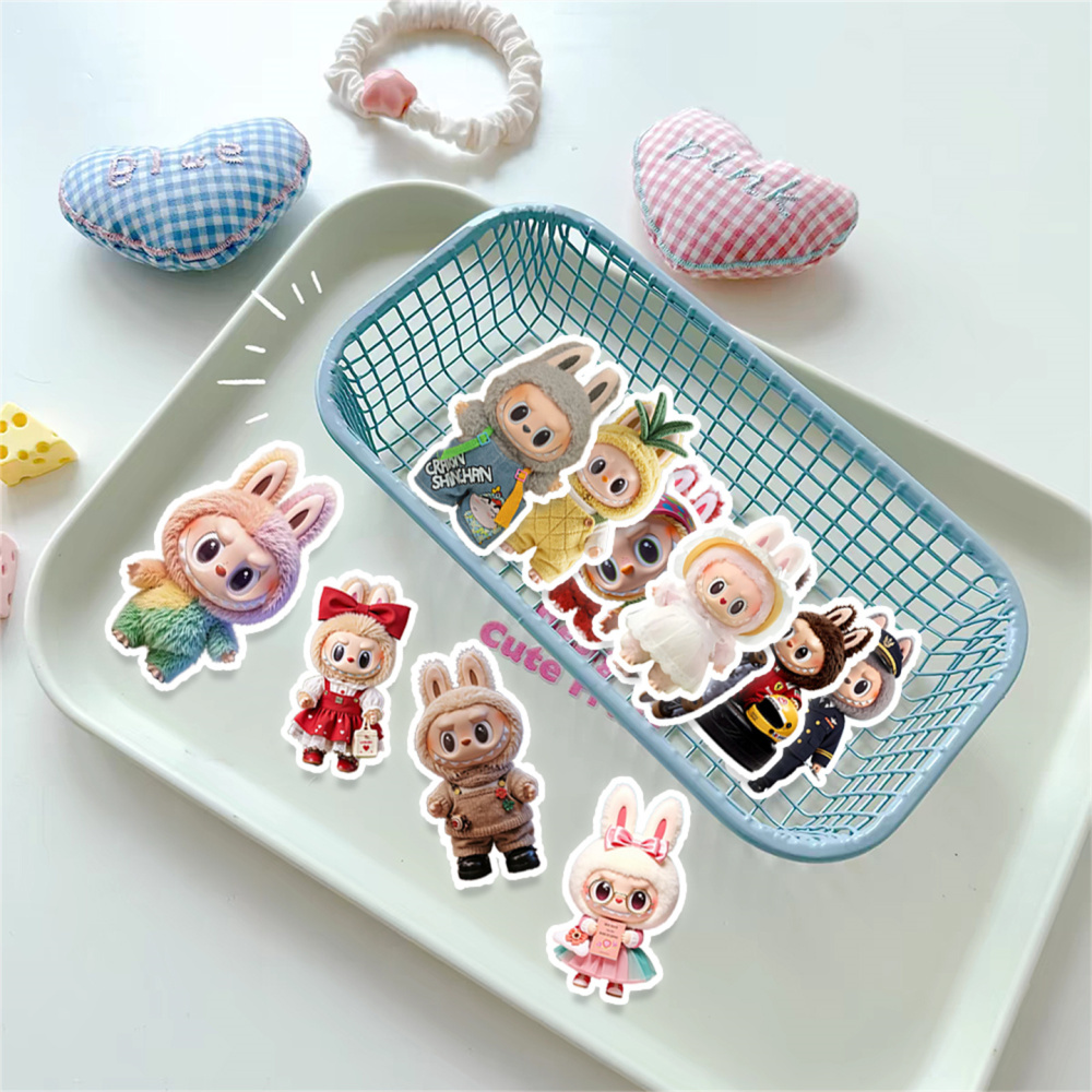 100 Pcs Cartoon Labubu Stickers, Cool Stickers for Labubu Waterproof Vinyl Decal for Teen Water Bottler Sticker Adult Girl Laptop Skateboard Phone Guitar Travel Case Bike