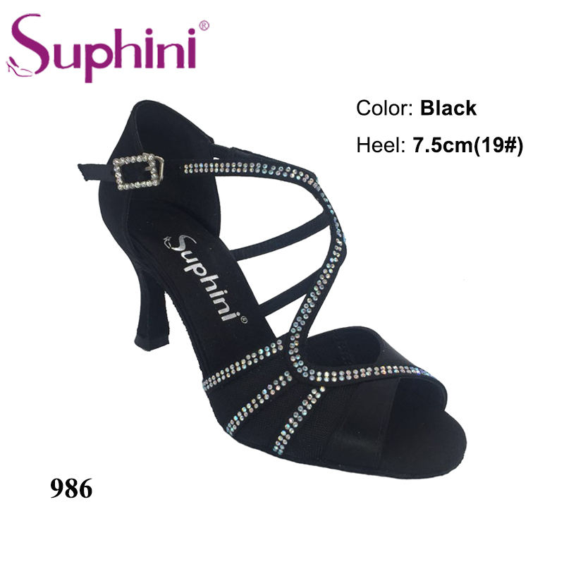 Free Shipping Suphini Competition 10cm Heel RED Latin Dance Shoes Woman Dance Shoes