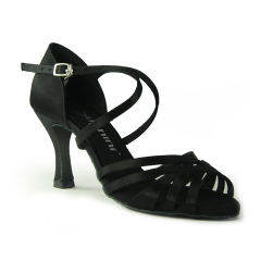 Suphini Latin Salsa Dance Shoes free shipping basic strap black satin professional strap style latin salsa dance shoes