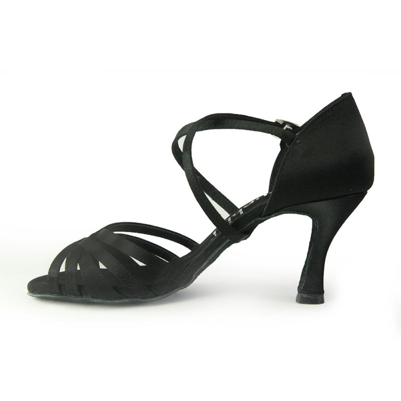 Suphini Latin Salsa Dance Shoes free shipping basic strap black satin professional strap style latin salsa dance shoes