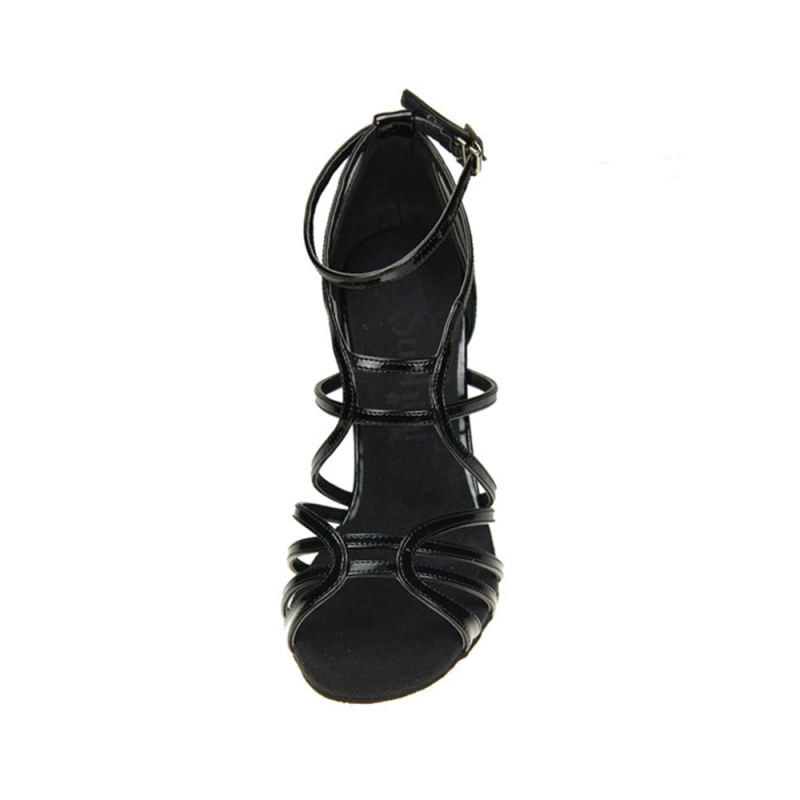 Tango Dance Shoes Suphini Hand Hand Made HighThin Heel Dance Shoes Black PU Strap Tango Shoes