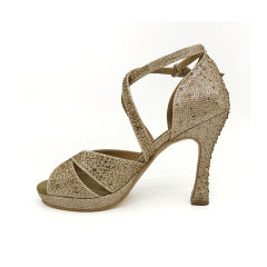 Free Shipping Suphini Gold Glitter High Heel Dance Shoes 10cm Platform Open Toe Ballroom Latin Dance Shoes