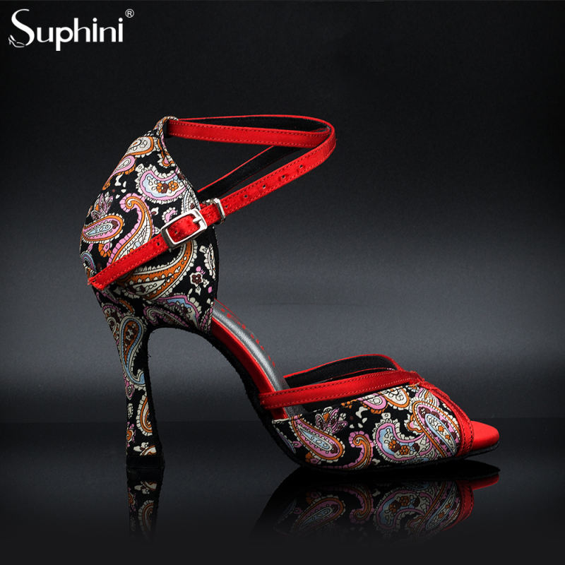 【Euphoria】 Paisley Series  Ankle Strap Salsa Latin Dancing Shoes