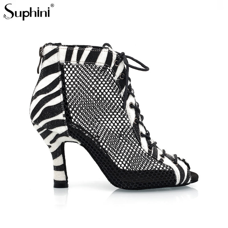 Zebra Print Dance High Heel Boots