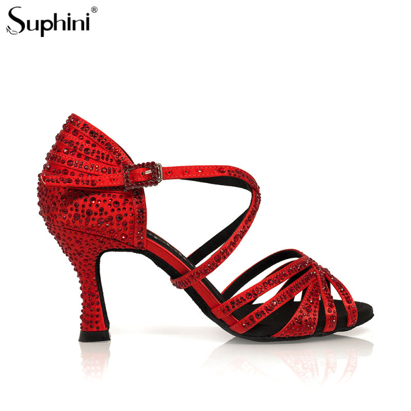 Suphini Latin Salsa Dance Shoes Hot Sale luxurious High Heel Dance