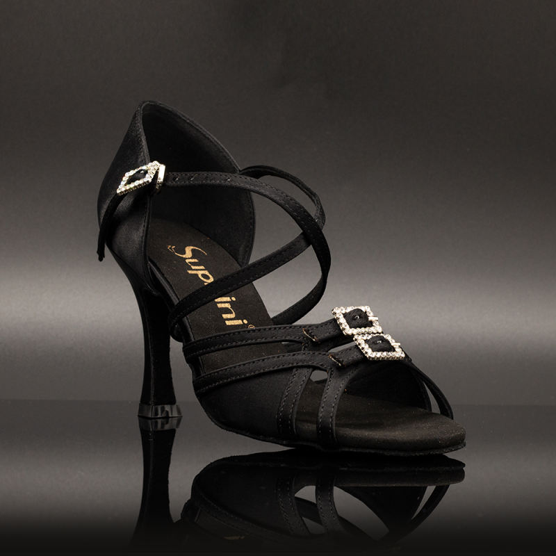 【Sylvia】Double Buckles 8.5cm Flare Heel Sandals