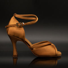 【Holy】 Wide Strap Ankle X Strap 8.5cm Flare Heel Dance Sandal