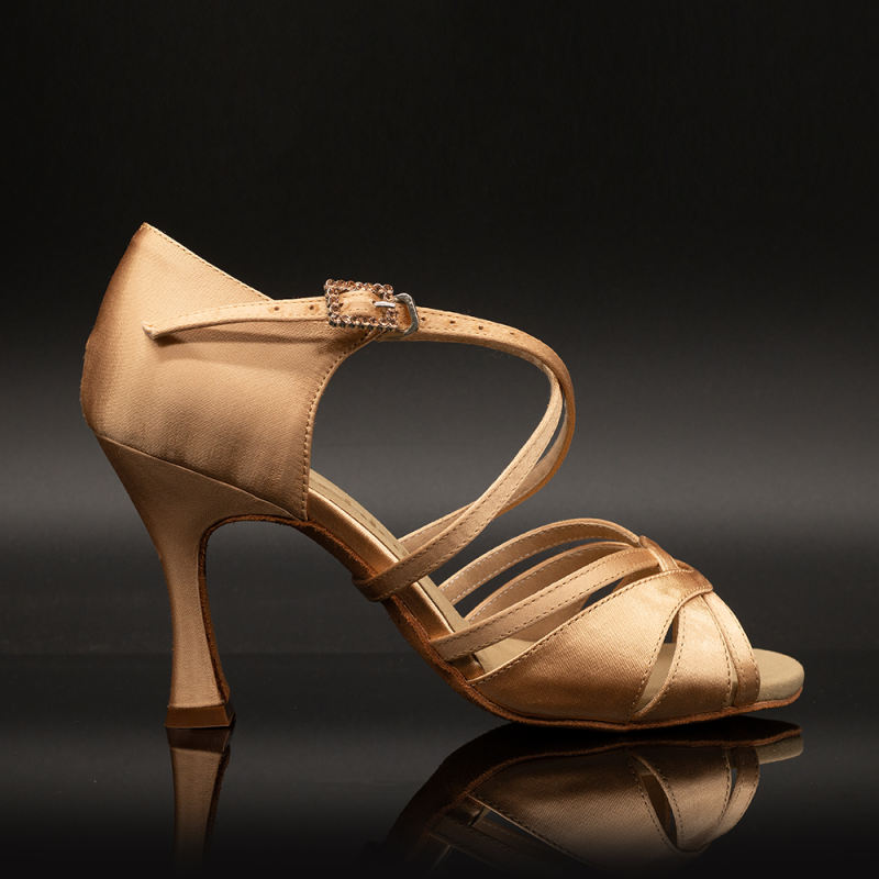 【Hazel】Cross Strap 8.5cm Flare Heel Sandals