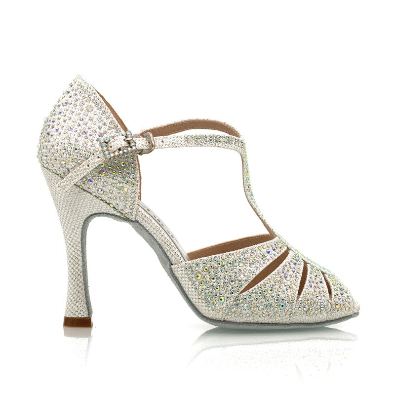 【License To Love】Glitter Open Toe 10cm Flare Heel Sandals
