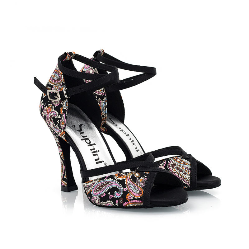 【Euphoria】 Paisley Series  Ankle Strap Salsa Latin Dancing Shoes