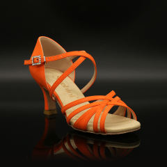 【True Color】Sunset Orange Flare Heel Latin Dance Heels