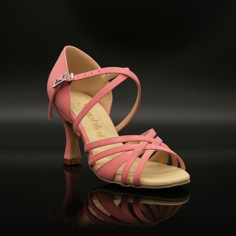 【True Color】Nude Pink Flare Heel Latin Dance Heels