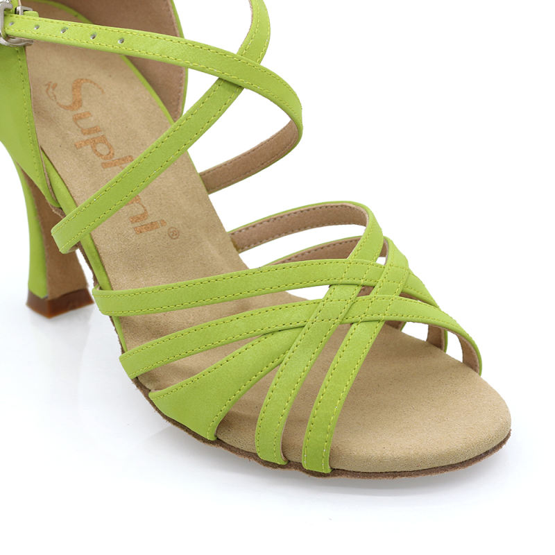 【True Color】Fresh Green Flare Heel Latin Dance Heels