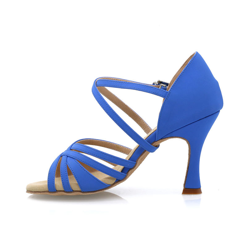【True Color】Royal Blue Flare Heel Latin Dance Heels