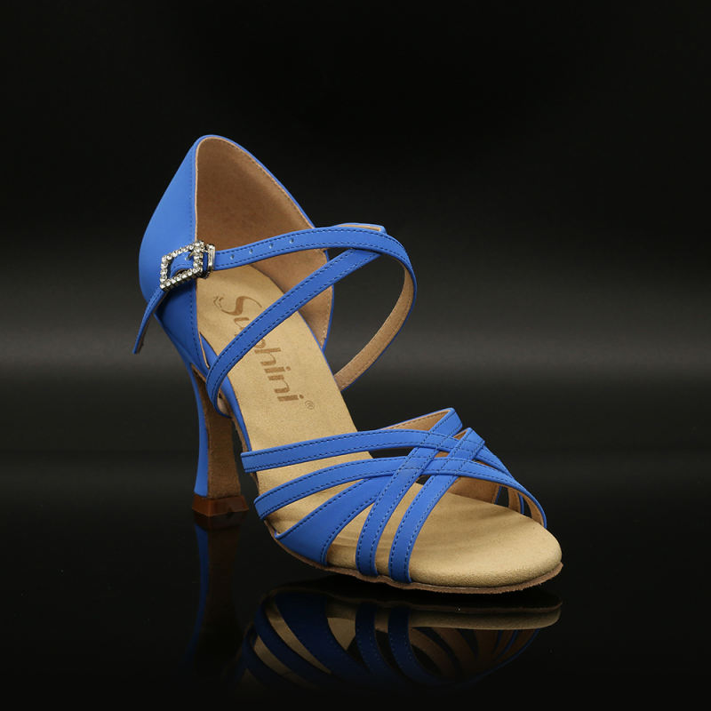 【True Color】Royal Blue Flare Heel Latin Dance Heels