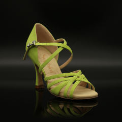 【True Color】Fresh Green Flare Heel Latin Dance Heels
