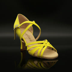 【True Color】Lemon Yellow Flare Heel Latin Dance Heels