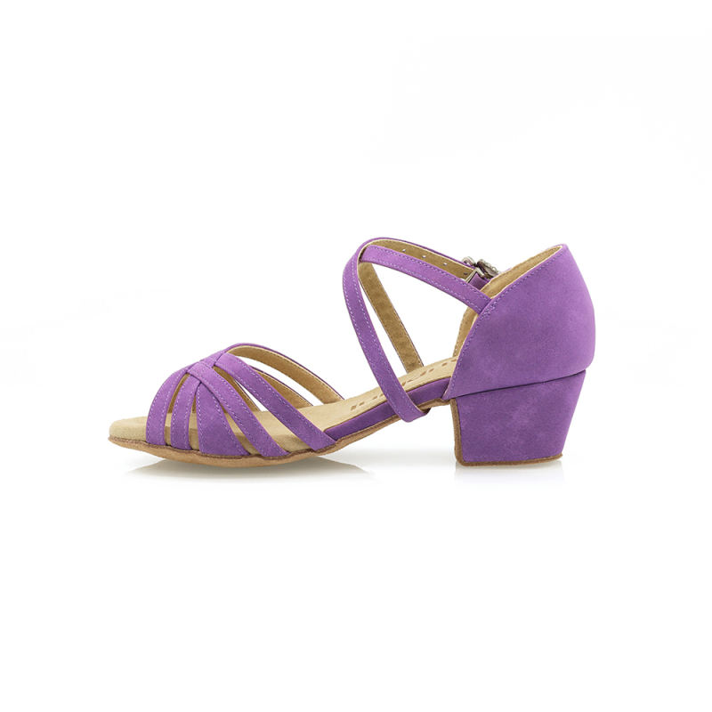 【True Color】Kids Series Violet Purple Cuban Heel Dance Shoes